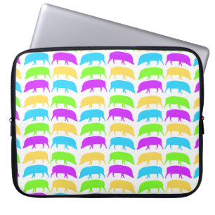 Mehrfarbige Hähne Gelbgrün, Lila-blaues Notebook Laptopschutzhülle