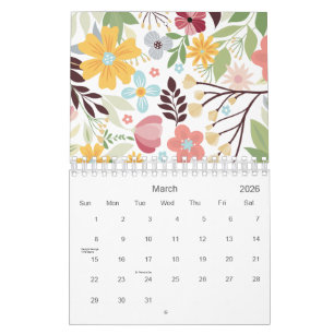 Mehrfarbige Handgezogene Blüte 2026 Kalender
