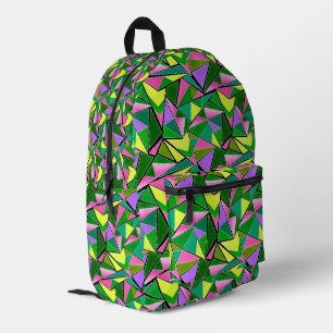 Mehrfarbige helle Neon-Geometrie-Muster Bedruckter Rucksack