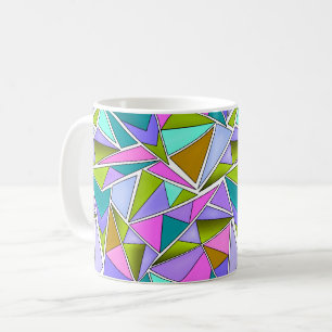 Mehrfarbige helle Neon-Geometrie-Muster Kaffeetasse