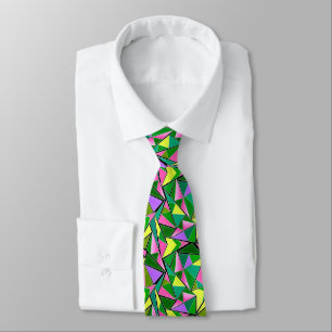 Mehrfarbige helle Neon-Geometrie-Muster Krawatte