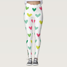 Mehrfarbige Herz-Pop-Leggings
