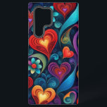 mehrfarbige Herzen und Blume Samsung Galaxy Hülle<br><div class="desc">Farbige Herzen und Blume. Blau,  Grün,  Rot,  Orange,  Gelb und lila.</div>