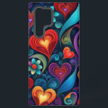 mehrfarbige Herzen und Blume Samsung Galaxy Hülle<br><div class="desc">Farbige Herzen und Blume. Blau, Grün, Rot, Orange, Gelb und lila.</div>