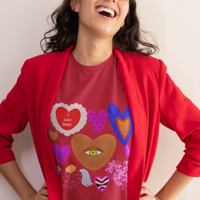 Mehrfarbige Herzen Valentine T-Shirt (Von Creator hochgeladen)