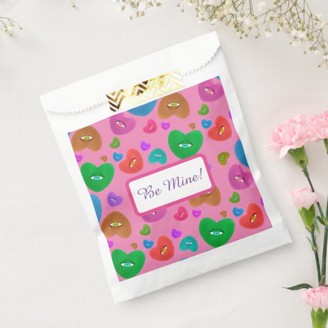 Mehrfarbige Herzklopfe mit Augapfelwangen-Liebe Geschenktütchen (Versiegelt)