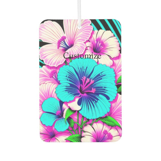 Mehrfarbige Hibiskus-Blume Thunder_Cove Autolufterfrischer (Vorderseite)