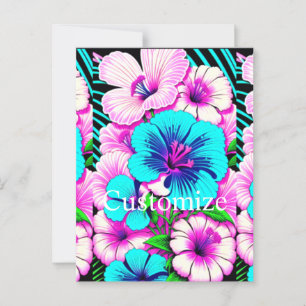 Mehrfarbige Hibiskus-Blume Thunder_Cove Postkarte