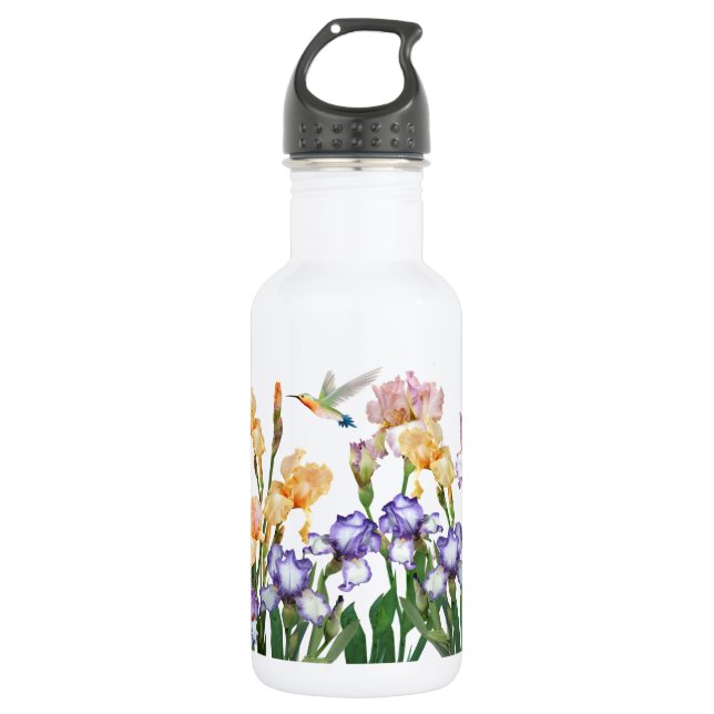 Mehrfarbige Irische / Blumengarten Edelstahlflasche (Vorderseite)