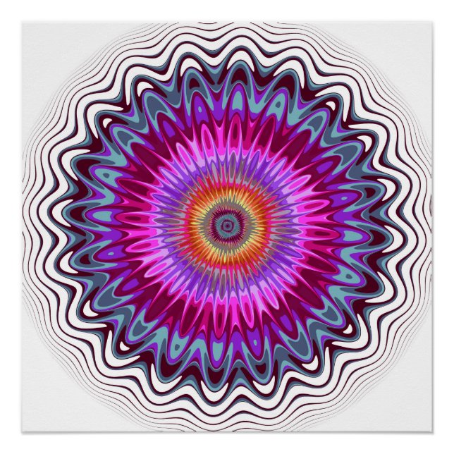 mehrfarbige Kaleidoskop-Blume Poster (Vorderseite)