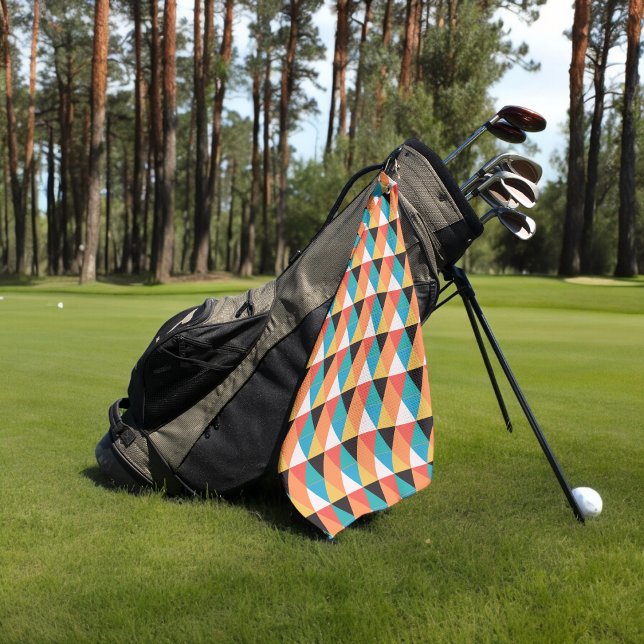 mehrfarbige kleine Dreiecke Golfhandtuch (Golf Towel)