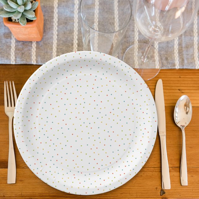 Mehrfarbige Konfetti-Babydusche Pappteller (Von Creator hochgeladen)