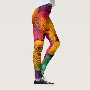 Mehrfarbige konzentrische Kreise abstrakte Textur Leggings