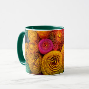 Mehrfarbige konzentrische Kreise abstrakte Textur Tasse