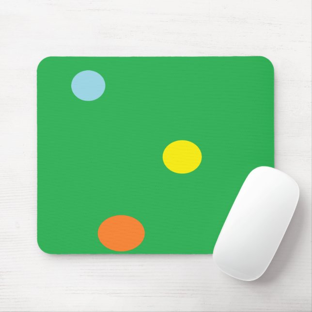 Mehrfarbige Kreise auf Grün Mousepad (Mit Mouse)