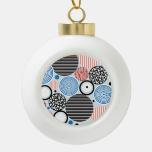 Mehrfarbige Kreise, grafisches Musterdesign. Keramik Kugel-Ornament