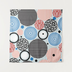 Mehrfarbige Kreise, grafisches Musterdesign. Wandteppich