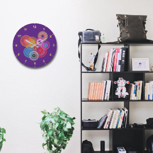 mehrfarbige Kreise Große Wanduhr