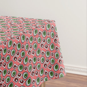 Mehrfarbige Kreise und Retro-Sechziger Tischdecke