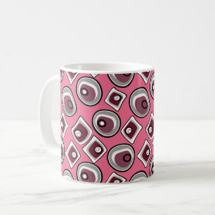 Mehrfarbige Kreise und Ringe Retro-Sechziger Kaffeetasse