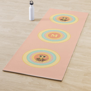 Mehrfarbige Kreise und Tigerkatze Yogamatte