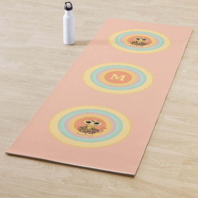 Mehrfarbige Kreise und Tigerkatze Yogamatte (Beispiel)