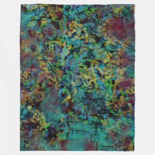 Mehrfarbige Kritzel-Abstrakte Kunst Fleecedecke