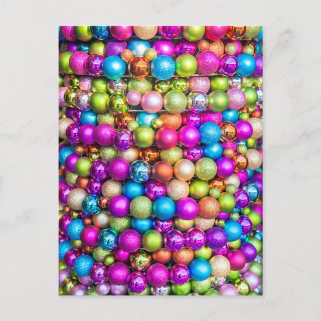 mehrfarbige Kugelschmuck Postkarte (Vorderseite)