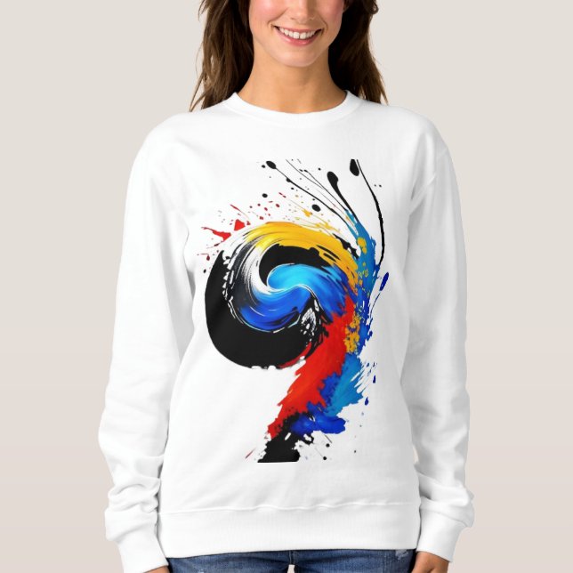 mehrfarbige Kunst Sweatshirt (Vorderseite)