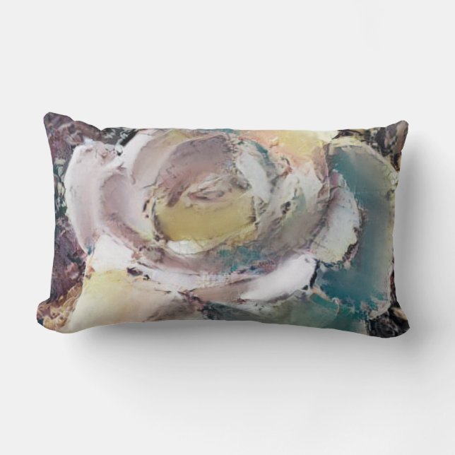 Mehrfarbige künstlerische Rose Lendenkissen (Vorderseite)