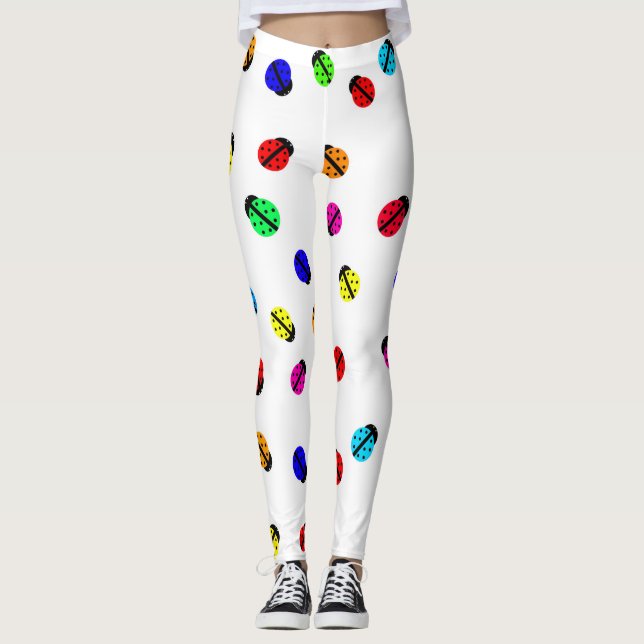 Mehrfarbige Lady Bugs Leggings (Vorderseite)