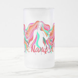 mehrfarbige Langhaargöttin Thunder_Cove Mattglas Bierglas