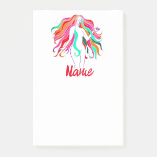 mehrfarbige Langhaargöttin Thunder_Cove Post-it Klebezettel