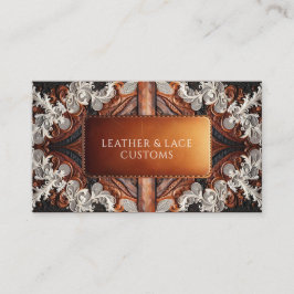 Mehrfarbige Leder und elegante Spitzen Rustikale Z Visitenkarte