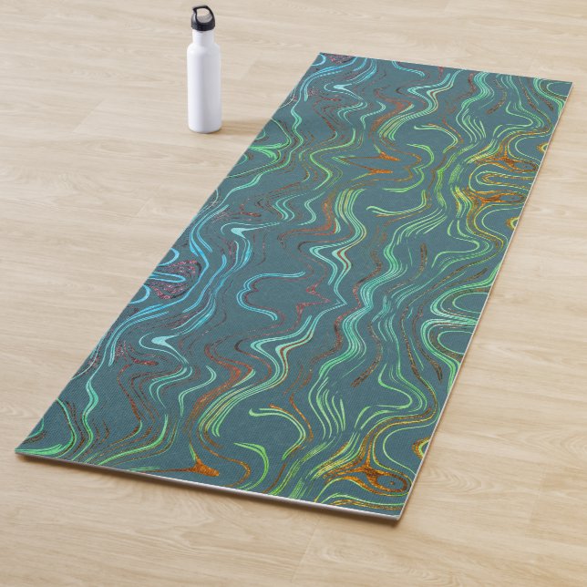 Mehrfarbige Linien für Marmorausdrücke Yogamatte (Beispiel)