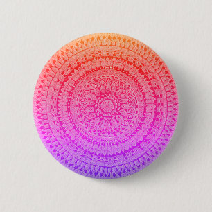 Mehrfarbige Mandala-Originalkunst Button