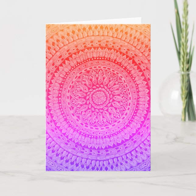 Mehrfarbige Mandala-Originalkunst  Karte (Vorderseite)