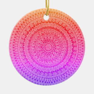 Mehrfarbige Mandala-Originalkunst Keramik Ornament