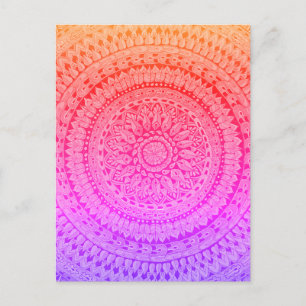 Mehrfarbige Mandala-Originalkunst Postkarte