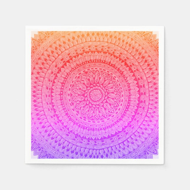 Mehrfarbige Mandala-Originalkunst  Serviette (Vorderseite)