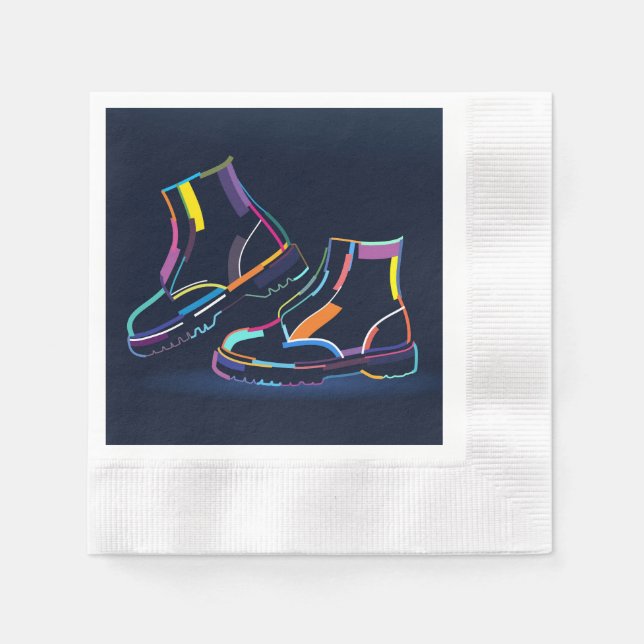 Mehrfarbige Männer-Stiefel Serviette (Vorderseite)