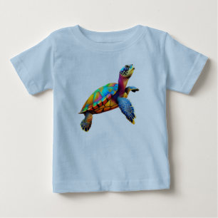 Mehrfarbige Meeresschildkröte Baby T-shirt