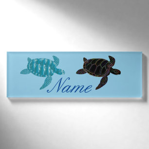 Mehrfarbige Meeresschildkröten Thunder_Cove Namenschild