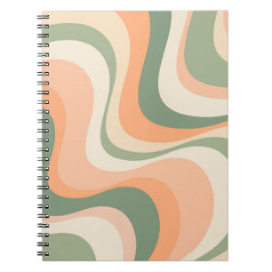 Mehrfarbige moderne Retro-Wellendesign Notizblock