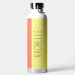 Mehrfarbige moderne Streifen mit Namen Trinkflasche