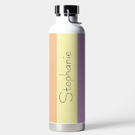 Mehrfarbige moderne Streifen mit Namen Trinkflasche
