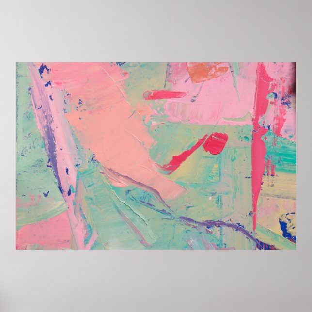 Mehrfarbige Ölfarbe Textur. Abstrakte Kunststütze Poster (Vorne)