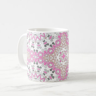Mehrfarbige Ornament-Mandala-Kaleidoskop Kaffeetasse