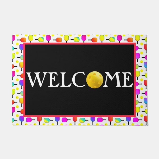 Mehrfarbige Paddle & Balls, Begrüßung Fußmatte (Vorderseite)