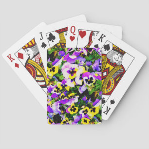 mehrfarbige Pansy-Blume Spielkarten